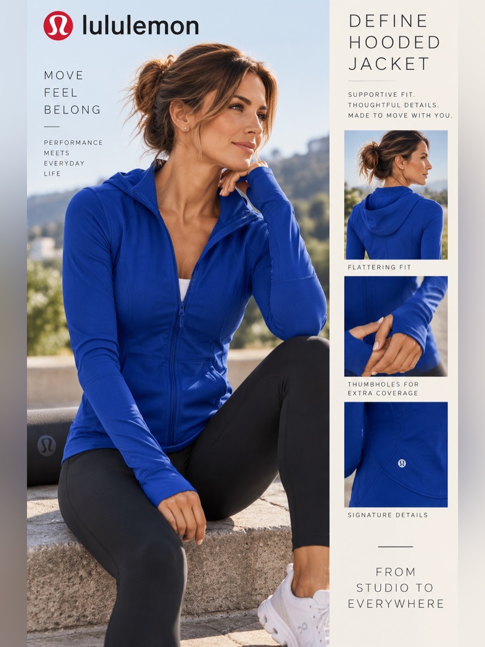 Lululemon Define Hooded Jacket | Blue | Thumbholes | Hooded | Size 4